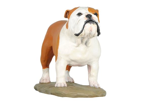 Engelsk Bulldog, Bulldog II - malet statuette, figurstatue, lavet af en kunstner, Art-Dog brand