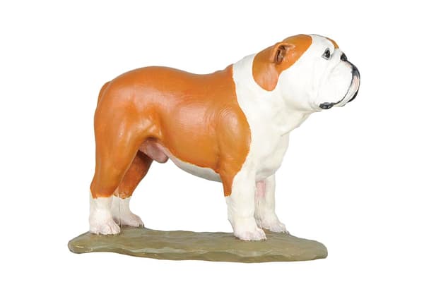 Engelsk Bulldog, Bulldog II - malet statuette, figurstatue, lavet af en kunstner, Art-Dog brand