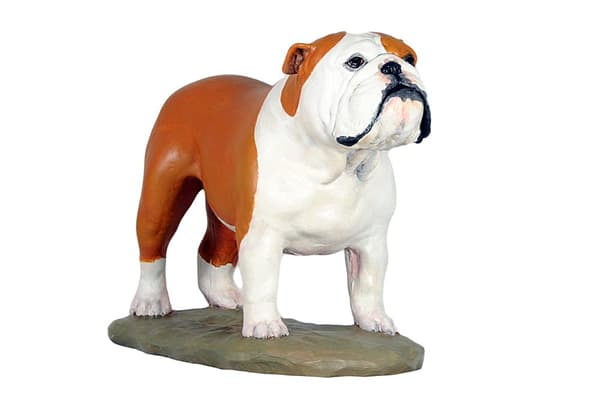 Engelsk Bulldog, Bulldog II - malet statuette, figurstatue, lavet af en kunstner, Art-Dog brand
