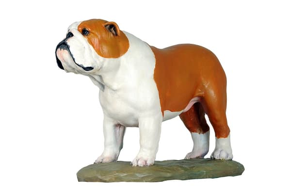 Engelsk Bulldog, Bulldog II - malet statuette, figurstatue, lavet af en kunstner, Art-Dog brand
