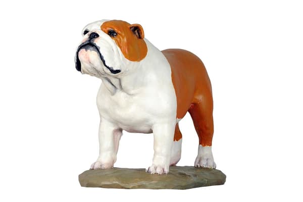 Engelsk Bulldog, Bulldog II - malet statuette, figurstatue, lavet af en kunstner, Art-Dog brand