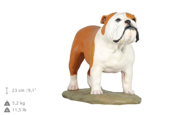 Engelsk Bulldog, Bulldog II - malet statuette, figurstatue, lavet af en kunstner, Art-Dog brand
