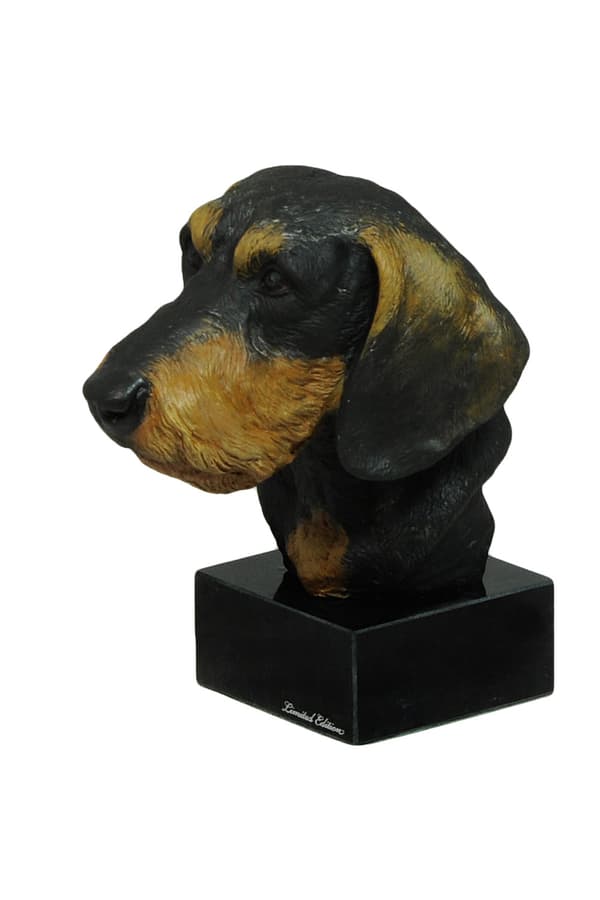 Stråhåret gravhund - malet statuette, figurstatue, lavet af en kunstner, Art-Dog brand