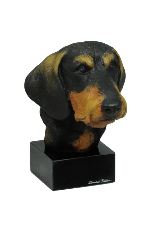 Stråhåret gravhund - malet statuette, figurstatue, lavet af en kunstner, Art-Dog brand
