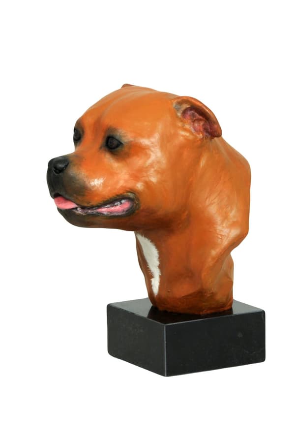 Staffordshire Bull Terrier, Staffik, Staffi I - målad statyett, statystaty, gjord av en konstnär, Art-Dog varumärke