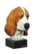 Miniatyrbild 1 av 6: Basset Hound II - målad statyett, staty av staty, gjord av en konstnär, Art-Dog varumärke