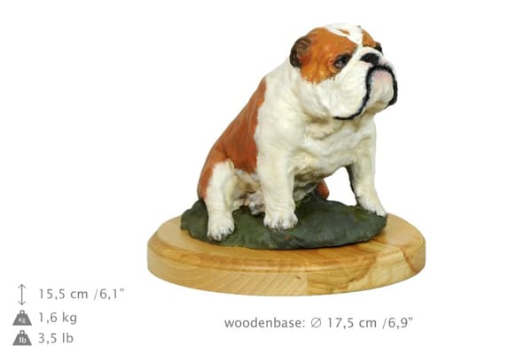 Bulldog - malet statuette, figurstatue, lavet af en kunstner, Art-Dog brand