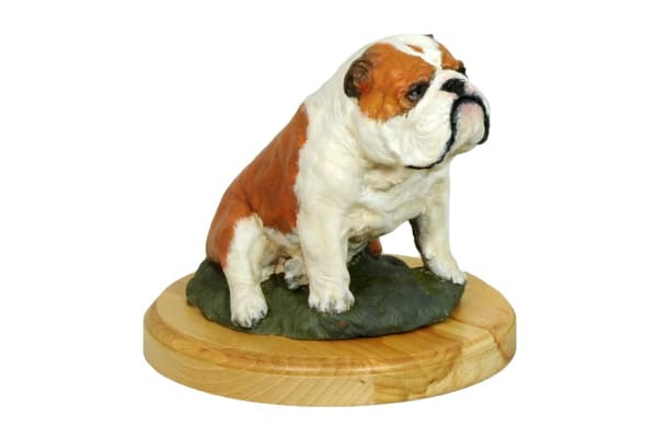 Bulldog - malet statuette, figurstatue, lavet af en kunstner, Art-Dog brand