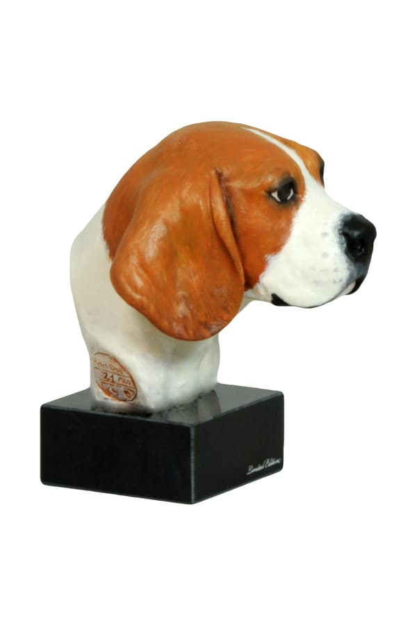 Beagle - målad statyett, statystaty, gjord av en konstnär, Art-Dog varumärke