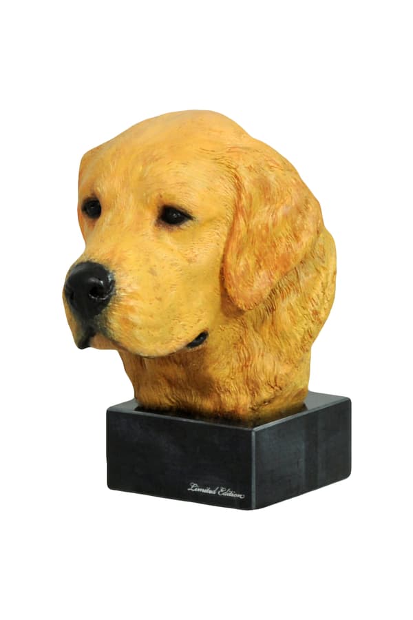 Kultainennoutaja - maalattu patsas, hahmopatsas, taiteilijan tekemä, Art-Dog tuotemerkki