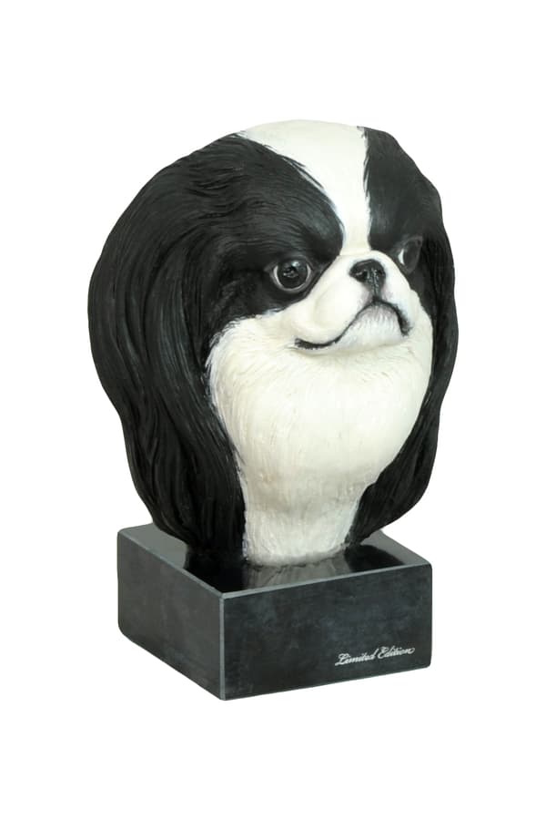 Japanese Chin, Japanese Spaniel - malet statuette, figur statue, lavet af en kunstner, Art-Dog brand