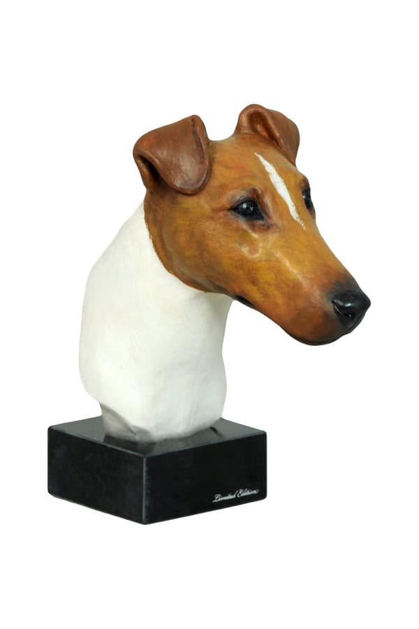 Trådhårig foxterrier - målad statyett, staty av staty, gjord av en konstnär, Art-Dog varumärke