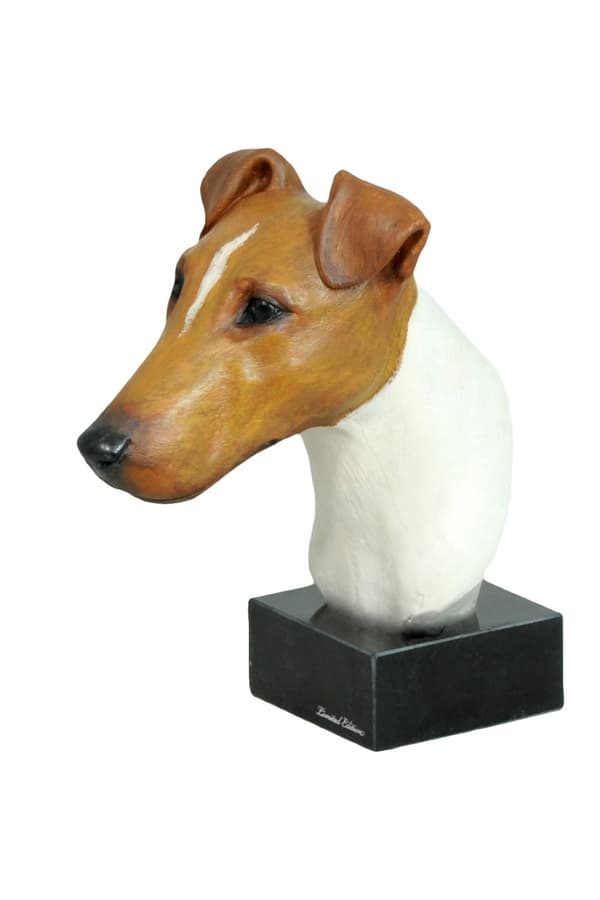 Trådhårig foxterrier - målad statyett, staty av staty, gjord av en konstnär, Art-Dog varumärke