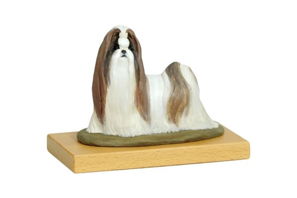 Shih Tzu, Shi tsu, Shi-Tzu, Szi-cu, Szitzu I - malet statuette, figurstatue, lavet af en kunstner, Art-Dog brand