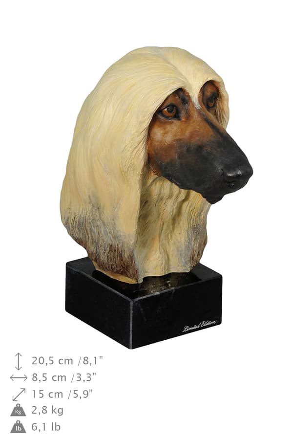 Afghan Hound - malet statuette, figurstatue, lavet af en kunstner, Art-Dog brand