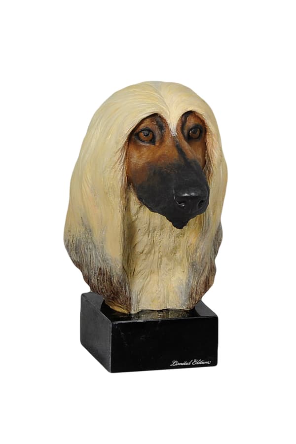Afghan Hound - malet statuette, figurstatue, lavet af en kunstner, Art-Dog brand