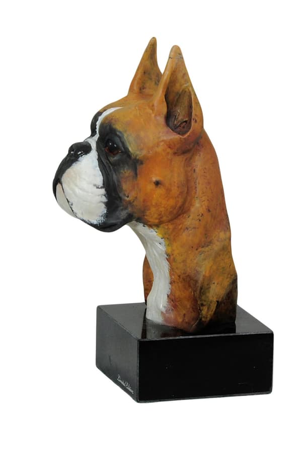 Boxer, Boxer I - malet statuette, figurstatue, lavet af en kunstner, Art-Dog brand