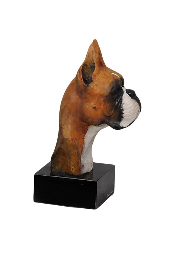 Boxer, Boxer I - malet statuette, figurstatue, lavet af en kunstner, Art-Dog brand