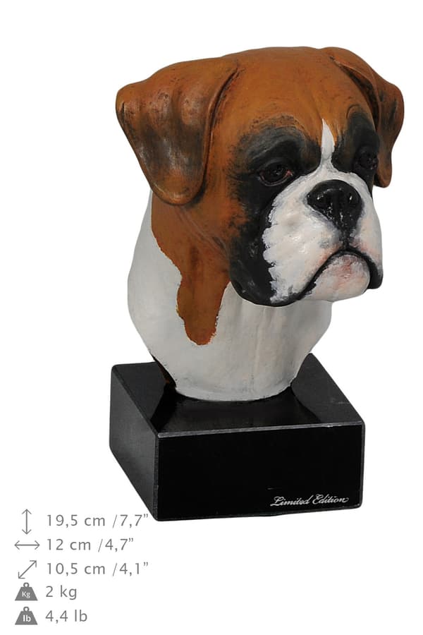 Boxer, Boxer II - målad statyett, statyett, gjord av en konstnär, Art-Dog varumärke