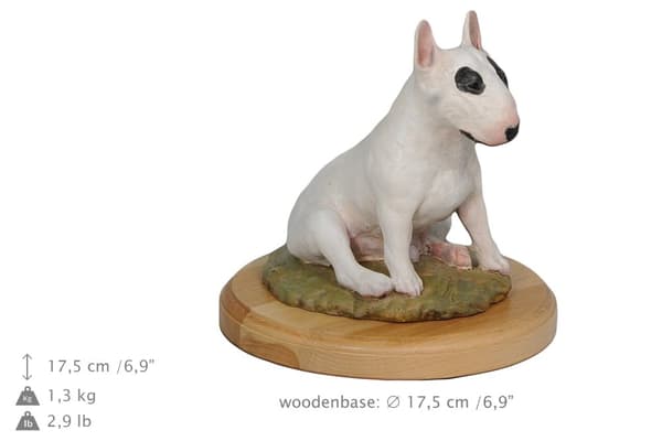 Bullterrieri, Bullterrieri IV - maalattu patsas, hahmopatsas, taiteilijan tekemä, Art-Dog tuotemerkki