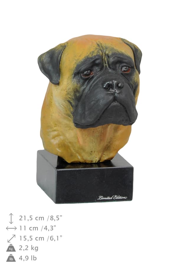 Bullmastiff, Bulmastiff - målad statyett, statyett, gjord av en konstnär, Art-Dog varumärke