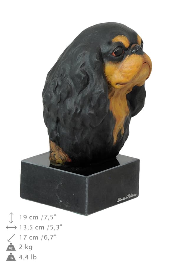 Cavalier King Charles Spaniel - målad statyett, staty av staty, gjord av en konstnär, Art-Dog varumärke
