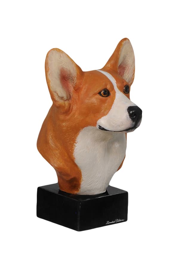 Welsh Corgi - målad statyett, staty av staty, gjord av en konstnär, Art-Dog varumärke