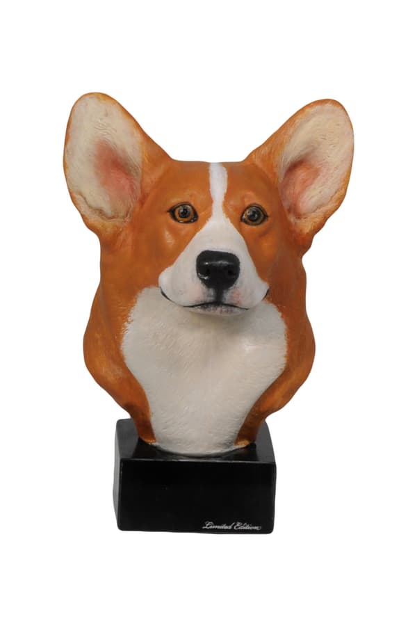 Welsh Corgi - målad statyett, staty av staty, gjord av en konstnär, Art-Dog varumärke