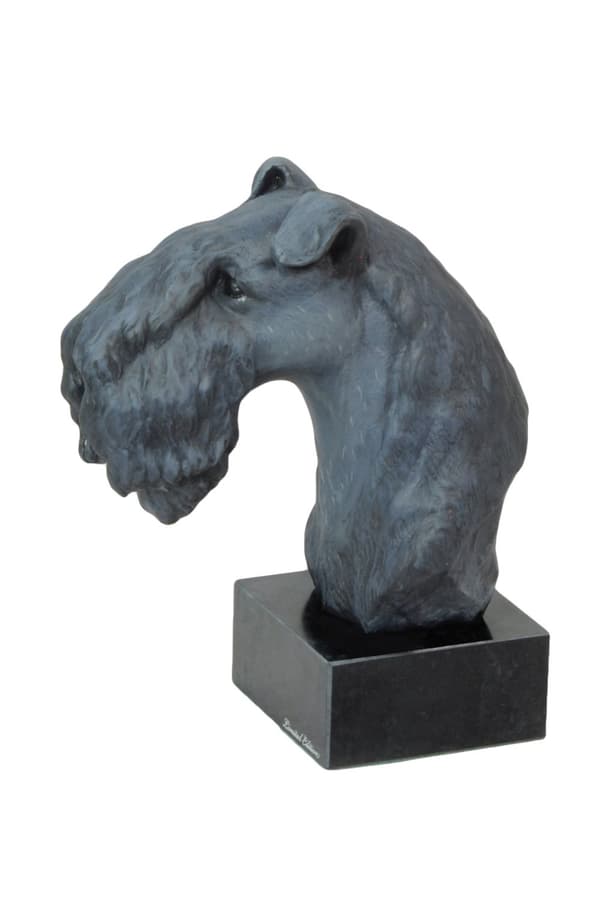 Kerry Blue Terrier, Irish Blue Terrier - målad statyett, statystaty, gjord av en konstnär, Art-Dog varumärke