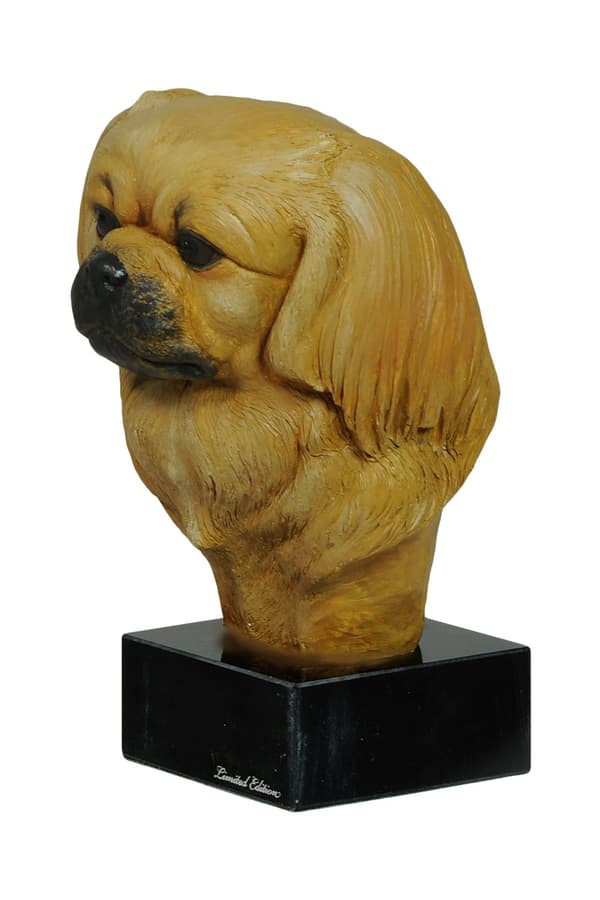 Tibetansk spaniel, tibetansk spaniel - malet statuette, figurstatue, lavet af en kunstner, Art-Dog brand