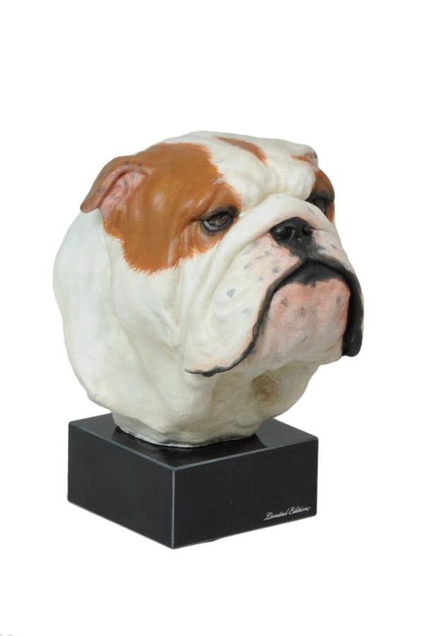 Engelsk Bulldog, Bulldog - målad statyett, statyett staty, gjord av en konstnär, Art-Dog varumärke