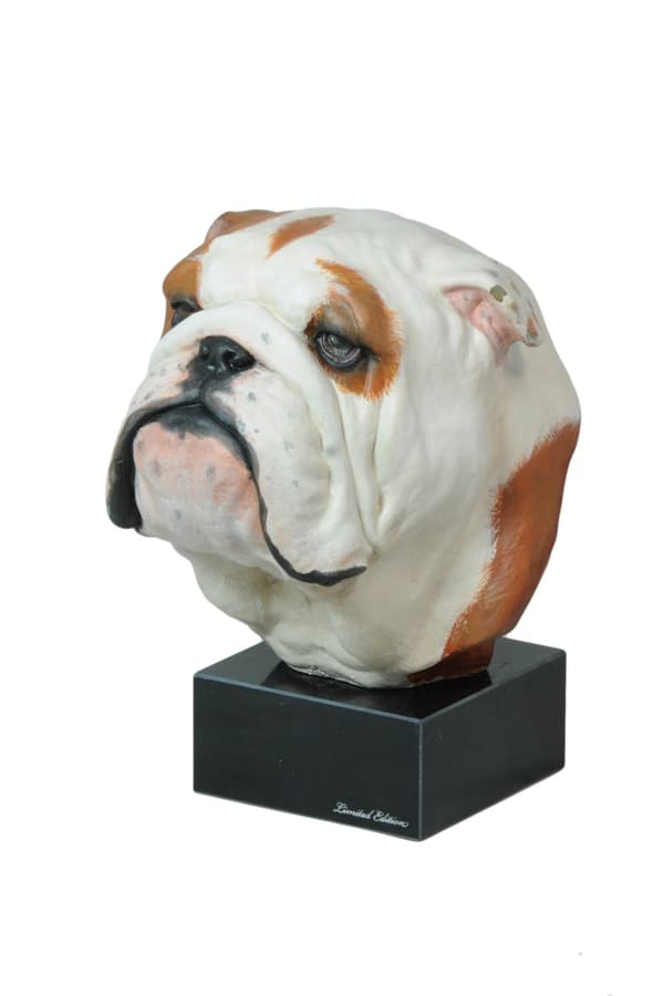 Engelsk Bulldog, Bulldog - målad statyett, statyett staty, gjord av en konstnär, Art-Dog varumärke