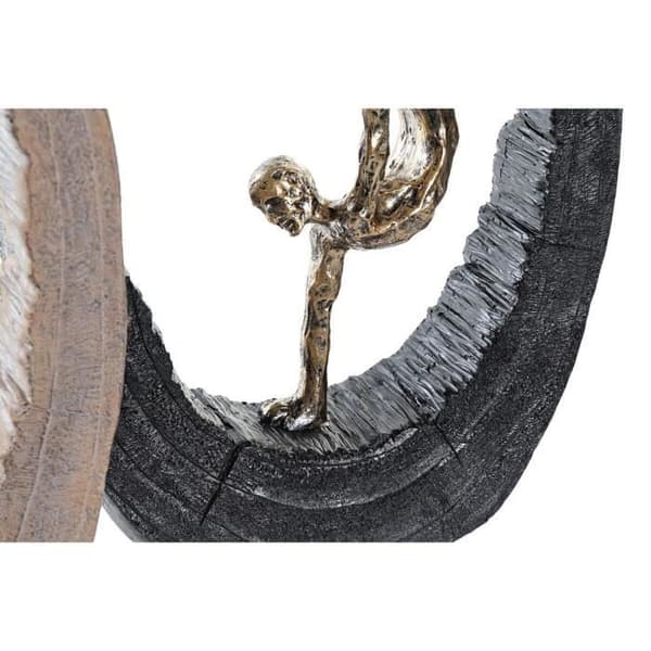 dekorativ figur 24 x 8 x 36 cm svart guld (2 enheter)