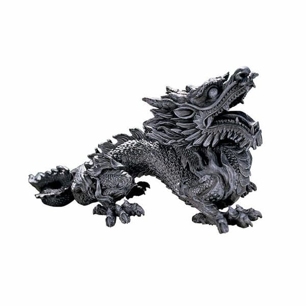 Staty - statuett Design toscano - CL2840 - Staty av den välvilliga asiatiska draken Grå, 29 x 70 x 25,5 cm
