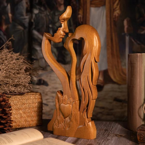 Træ Kærlighed For Evigt Ornament, Elegant Design, Perfekt Gave til Særlige Anledninger,Log, 10 Tommer