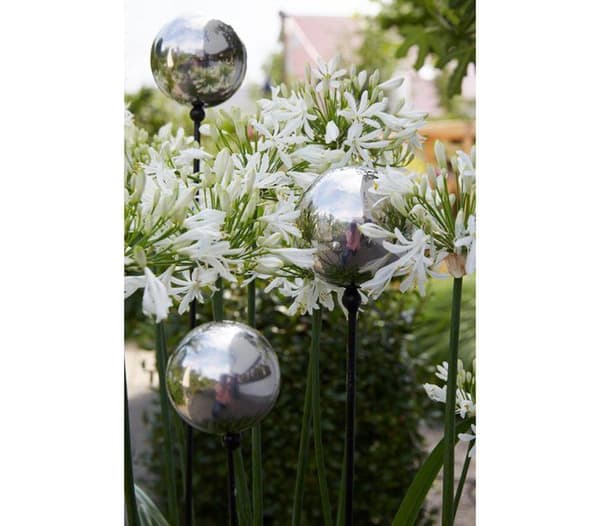 Staty - statuett - keramik Dehner - 2826386 - Polerad rostfritt stålkula, 20cm, silver