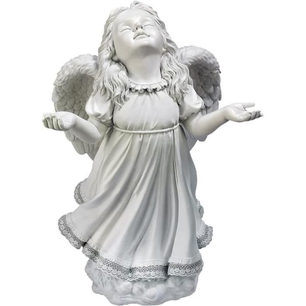 Staty - Design Toscano - Flerfärgad ängel - Resin - 37x35.5x62 cm - Trädgård
