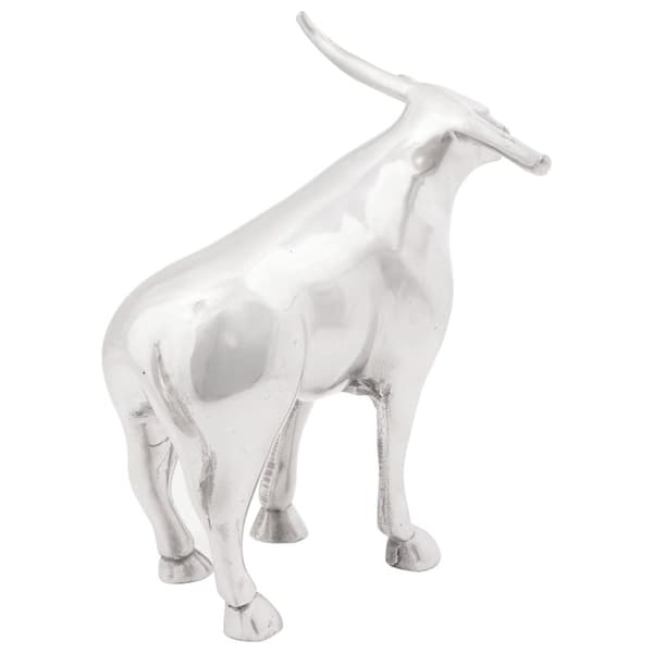 vidaXL Statuett av okse Sølv 20x17x23 cm Aluminium