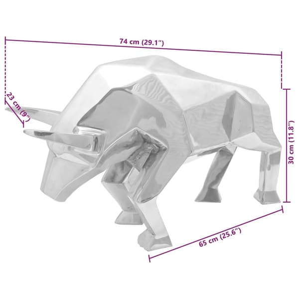 vidaXL Skulptur Sølv Aluminium 74 x 23 x 39 cm Fedt Design Skulptur