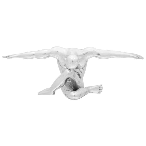 vidaXL Skulptur Sølv 63x20x22 cm Aluminium Thinking Man