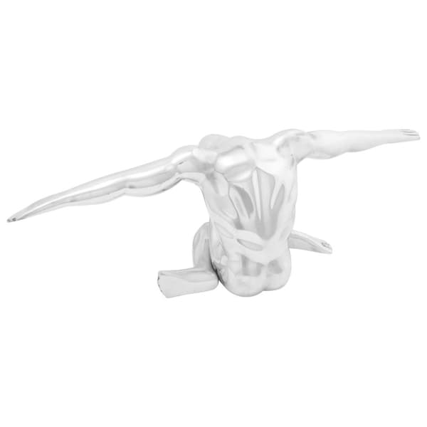 vidaXL Skulptur Sølv 63x20x22 cm Aluminium Thinking Man