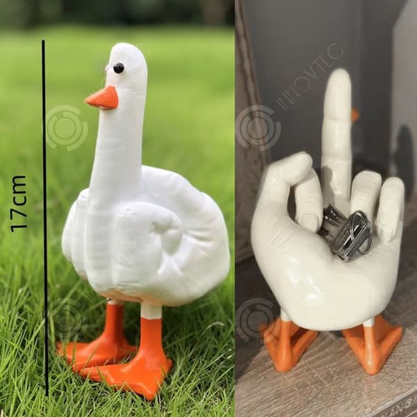 INN Anka Ornament Långfinger Harts Rolig Rolig Anka Staty Rum Dekor Present Dekoration Objekt
