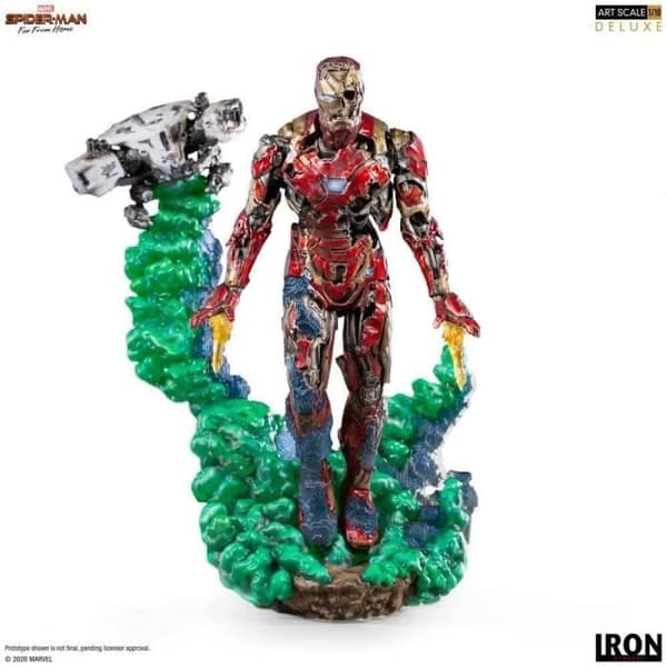 Bds Art Scale 1-10 Marvel Spider Man Iron Man Illusion figur, 21 cm i begränsad upplaga polyresin.