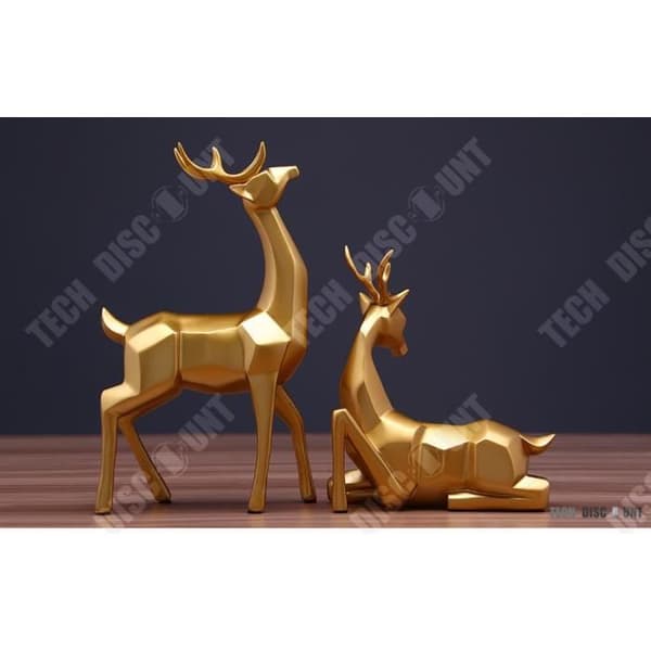 TD® skulptur gyllene prydnad rådjur hjort dekoration harts djur modern kreativ design hem hantverk sovrum staty