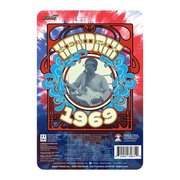 Staty - statuett Super 7 Figur Jimi Hendrix Festival - ReAction Figur