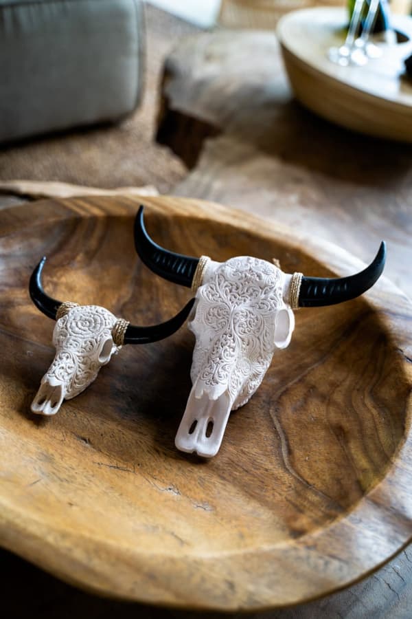 DEKORATION BULL HEAD WIT S