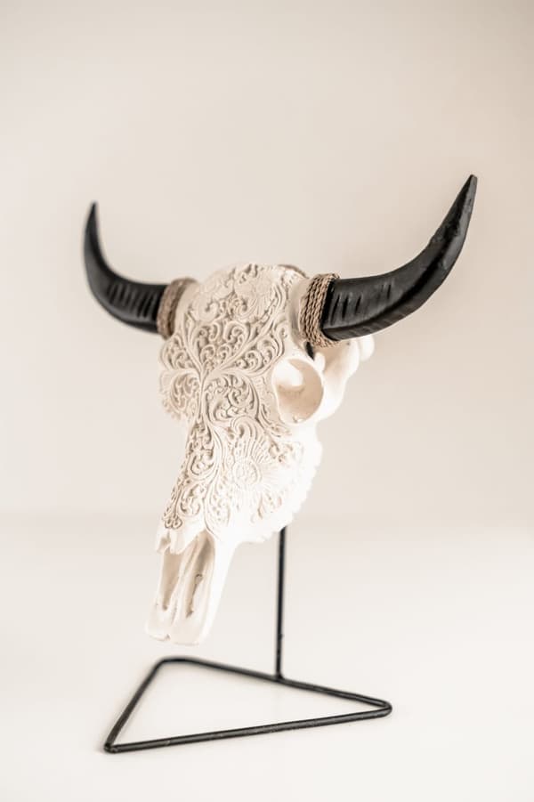 DEKORATION BULL HEAD WIT S