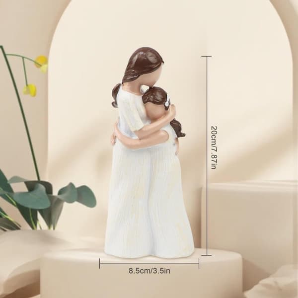 Skulptur "Mamma och Dotter" i resin – Dekorativ figur och perfekt gåva för Mors dag eller födelsedag