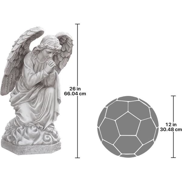 Design Toscano Staty av vit ängel 39,5 x 38 x 66 cm