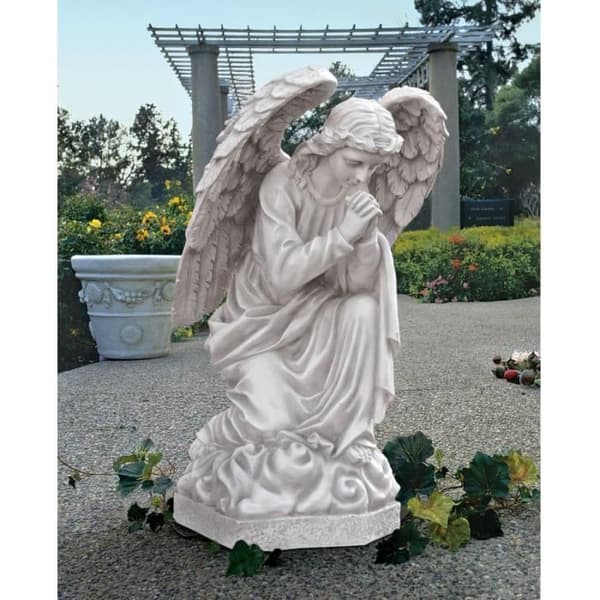 Design Toscano Staty av vit ängel 39,5 x 38 x 66 cm